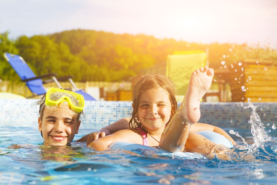 piscine chauffee famille